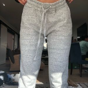 cotton on grey stripped sweatpants cuffed bottoms